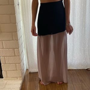 Show Me Your Mumu Black-Taupe Maxi Skirt